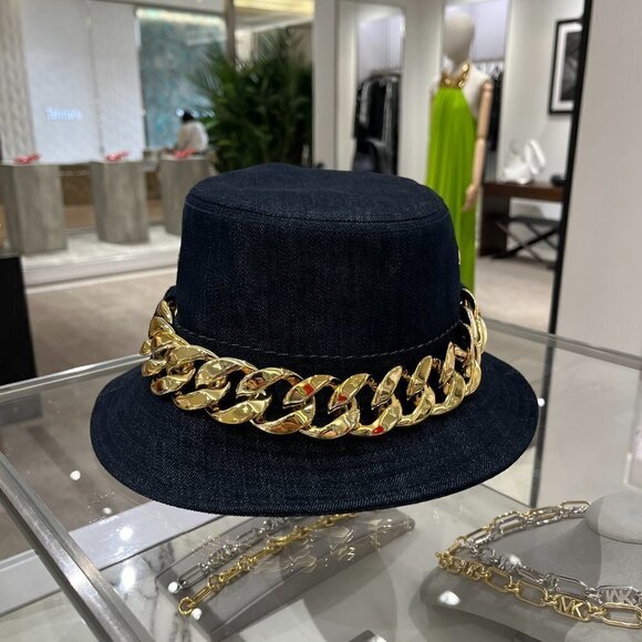 MICHAEL KORS Embellished Denim Bucket Hat - Picture 1 of 8